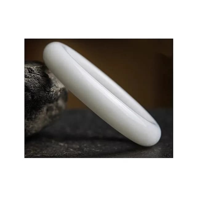 【Penny珮妮】羊脂漢白玉寬版手鐲(母親節 送女友 情人節 生日 交換禮物 尾牙 新年 結婚)