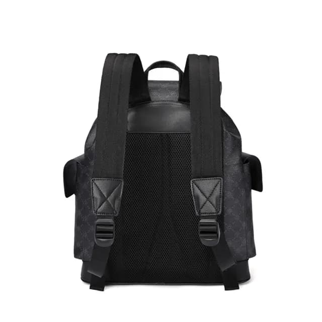 【米蘭精品】現貨+預購 後背包皮革雙肩包(印花潮流時尚大容量男包包父親節情人節生日禮物74cv1)