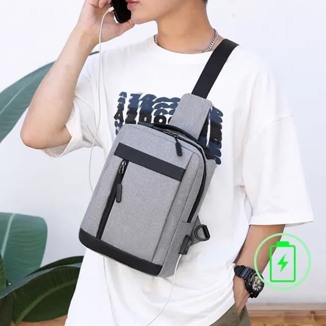 【samore】父親節禮物 潮流多功能男士胸包 單肩斜挎包 防水包 商務胸前背包 背包/斜背包 交換禮物