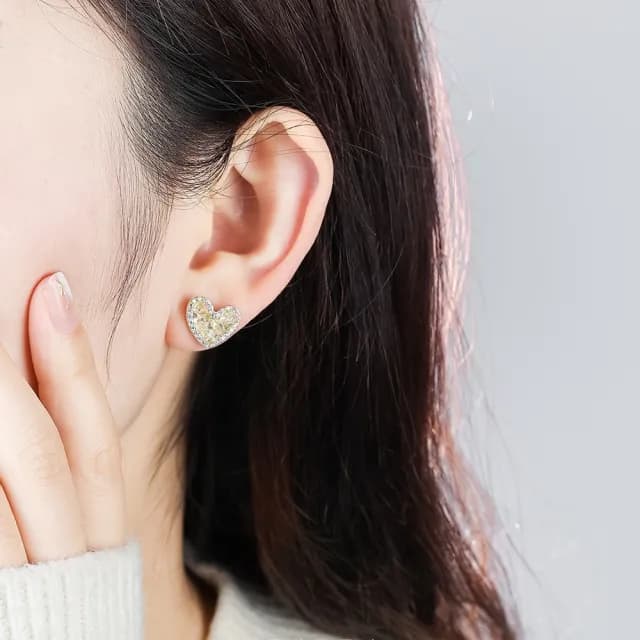 【Emi 艾迷】韓系沉醉美好愛心耳環 夾式耳環 無耳洞耳夾(925銀耳針/蚊香盤耳夾)