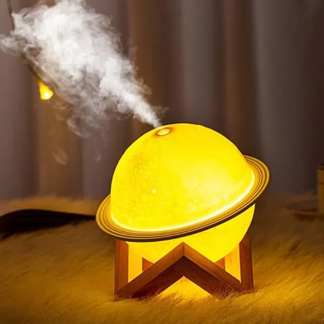 【氣氛必備】LED土星小夜燈加濕水氧機(二合一 補水 霧化噴霧機 空氣清淨機 加濕器 交換禮物)
