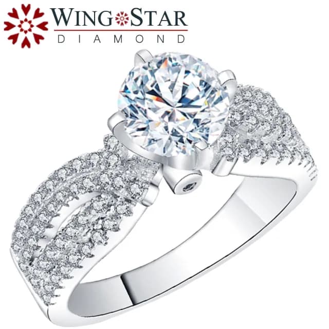 【WINGS】一克拉八心八箭戒指《璀璨芳華》｜密釘華麗排鑽設計(送禮 女生禮物 禮盒 情人 七夕 生日)