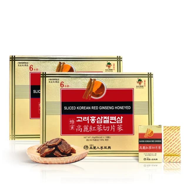 【振興高麗人蔘】蜂蜜高麗紅蔘切片蔘-6年根200g*2入組(送禮首選 長輩熱愛款)