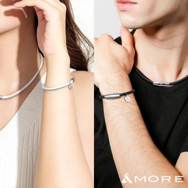 【&MORE 愛迪莫】Mega Power 經典健康手環.手鍊(白鋼/鈦鍺/能量)