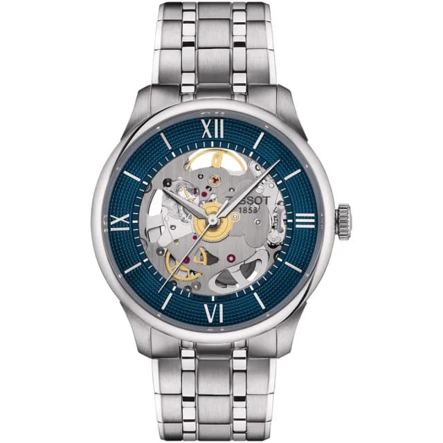 【TISSOT 天梭】杜魯爾系列 80小時動力儲存雙鏤空機械錶-39mm 情人節 禮物(T1398361104800)