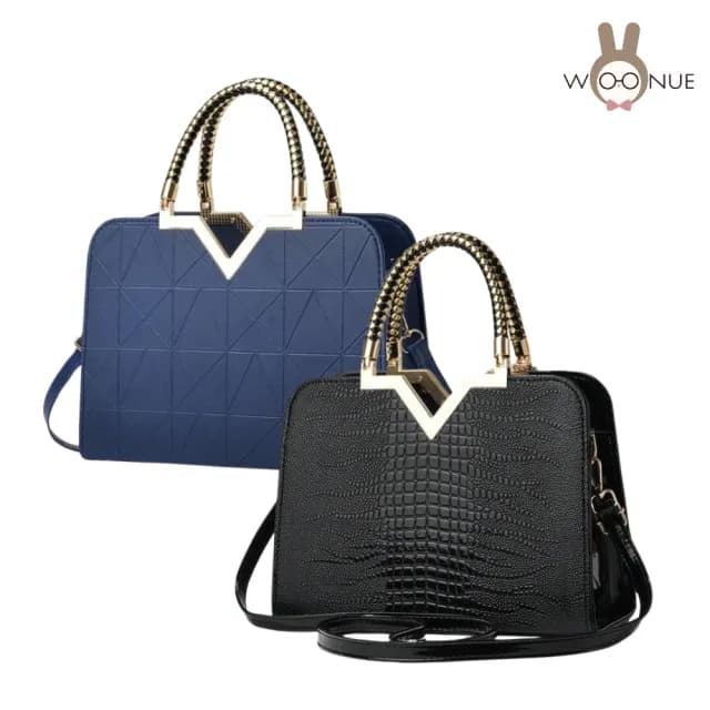 【WOONUE】專櫃歐美高質感多功能輕奢雅致手提包側背肩包斜背包(情人貴婦老婆聖誕女兒母親生日節禮物)