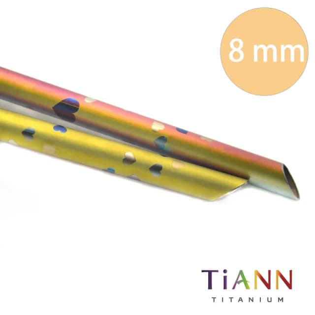 【TiANN 鈦安餐具】環保愛地球 愛心款 純鈦吸管 單支(8mm)