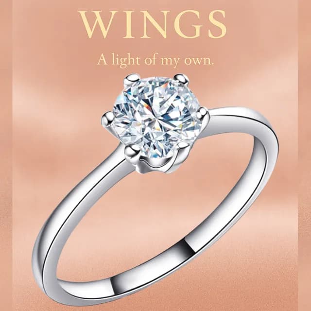 【WINGS】一克拉八心八箭戒指《經典六爪鑲》｜閃耀擬真鑽・優雅輕奢風(送禮 女生禮物 禮盒 情人 七夕 生日)