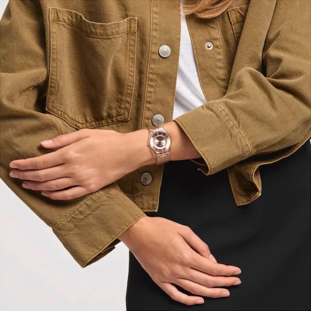 【SWATCH】HELLO DARLING 超薄金屬手錶/男錶/女錶/瑞士製造 SS08K104M(34mm)