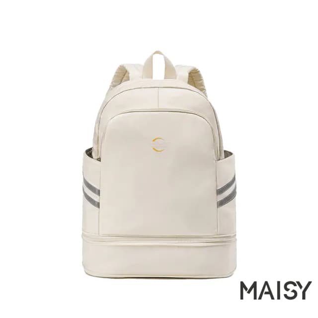 【MAISY】情人節禮物 四季旅行用乾濕分離後背包 雙肩包(粉色/黑色/綠色/灰色/米色)