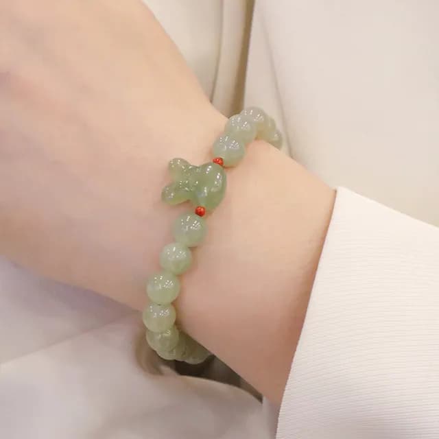 【MoonDy】雙11 8mm 手鍊 手串 和田玉 玉手鍊 兔子手鍊 串珠手鍊 百搭飾品