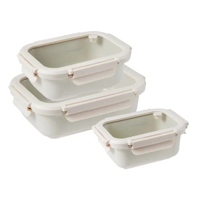 【CorelleBrands 康寧餐具】SNAPWARE Eco Ren陶瓷保鮮盒三件組(450+680+1000ml)