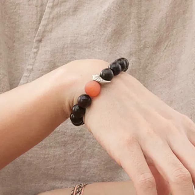 【LEESA】情人節禮物 琉璃珠\單圈手鍊\新中式\手鍊\手串\飾品\小葉紫檀\串珠手鍊