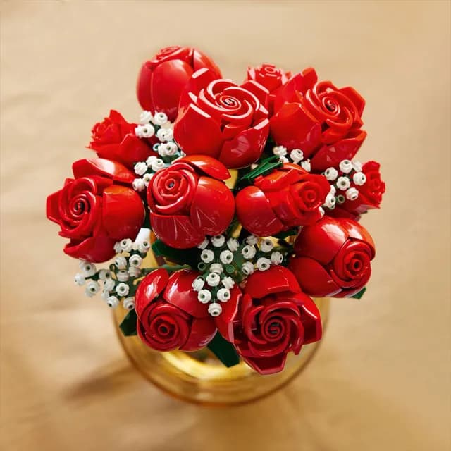 【LEGO 樂高】Botanicals 10328 玫瑰花束(居家擺飾 禮物 花藝 手工藝 情人節禮物)
