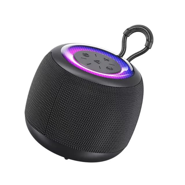 【Wildex】TWS真無線環繞立體聲 LED炫彩燈光 迷你藍牙音響(自帶掛繩)