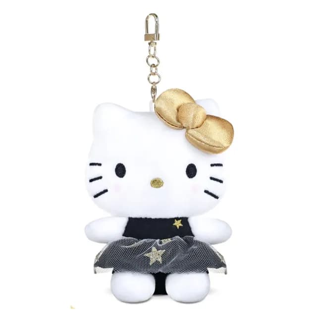 【SANRIO 三麗鷗】吊飾黑金宴會系列美樂蒂大耳狗酷洛米玩偶包包吊飾Kitty鑰匙圈娃娃(送禮女兒女友小孩生日)