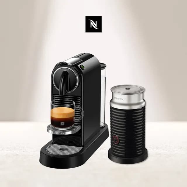 【Nespresso】特價到今天！膠囊咖啡機 CitiZ 奶泡機組合_ 魅力黑(瑞士頂級咖啡品牌/義式)