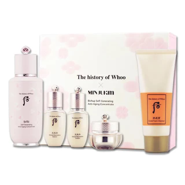 即期品【WHOO 后】重生秘帖粉漾時光加量禮盒〈重生秘帖+皇后精華凝露+皇后乳液+皇后霜+洗顏乳〉專櫃公司貨