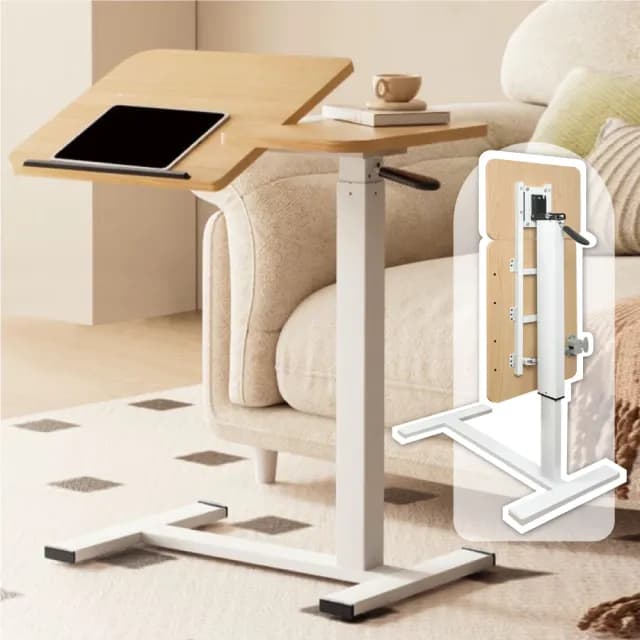 【ONE HOUSE】ALL in 1 雙桌面 歐森無段翻轉氣動升降電腦邊桌_80寬折疊款 1入(邊桌/電腦桌/書桌)
