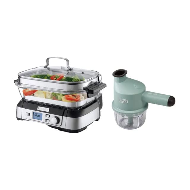 【Cuisinart 美膳雅】6L美味蒸鮮鍋 + TOFFY無線切片調理機