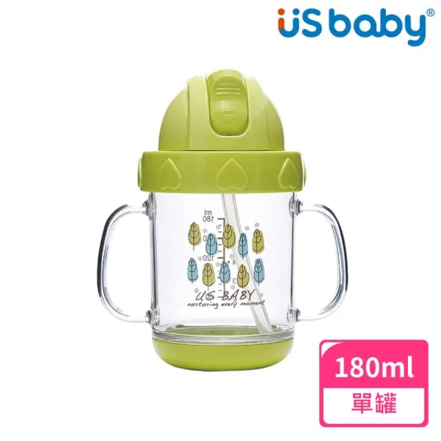 【US BABY 優生】馬卡龍森活學飲杯180ml-綠(奶瓶)