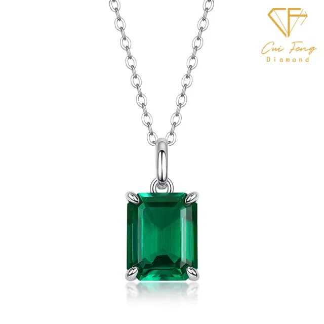 【CF鑽飾】項鍊 培育祖母綠《無心之雅》雙11限定禮物(情人節 哥倫比亞祖母綠 祖母綠項鍊 生日)