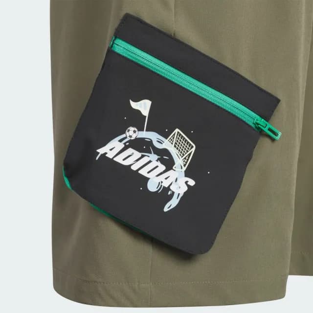 【adidas 愛迪達】運動短褲 吸濕排汗 童裝 JM7990