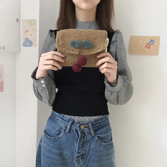 【Sayaka 紗彌佳】情人節禮物 日系可愛風格櫻桃造型 手機萬用斜包