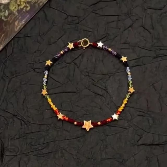 【七彩霓虹】滿天星彩虹手鍊(手環 手珠 手鏈 手串 女生 星星 彩色 五角星 飾品 配飾)