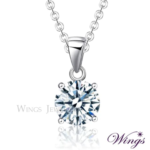 【WINGS】二克拉八心八箭項鍊《經典四爪鑲》｜璀璨擬真鑽・華麗耀眼(送禮 女生禮物 禮盒 情人 七夕 生日)