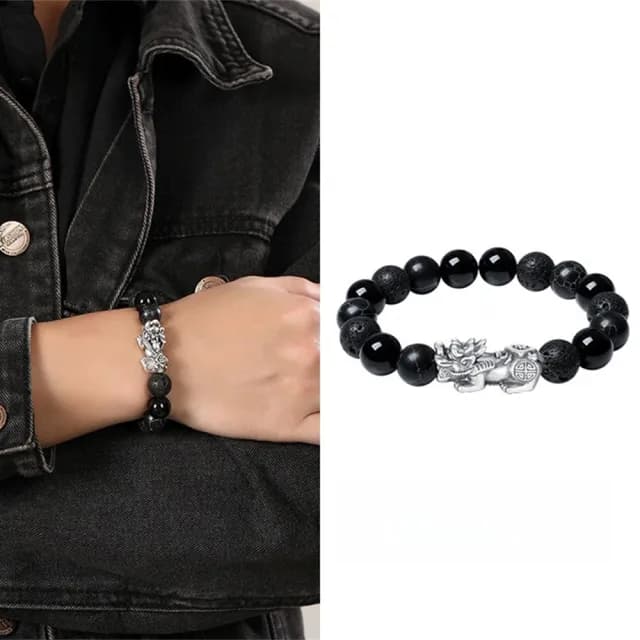 【MoonDy】雙11 手鍊 手串 男生手鍊 黑曜石 貔貅手鍊 招財納福 復古手鍊