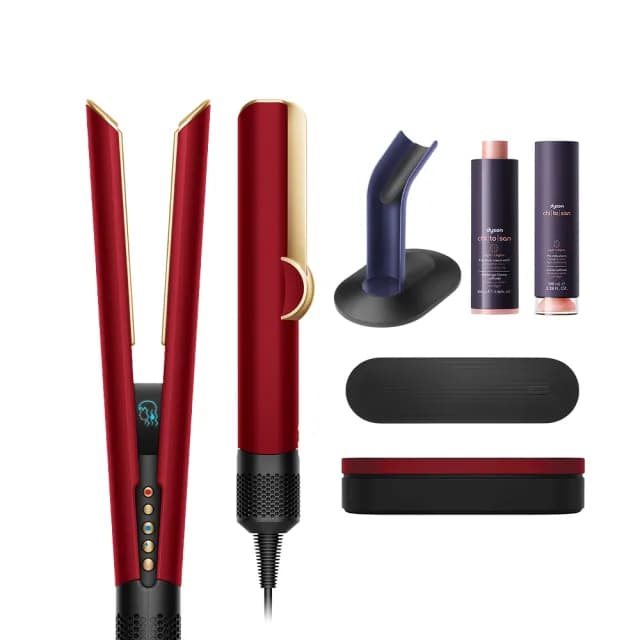 【dyson 戴森】HT01 Airstrait™ 二合一吹風直髮器(絲絨紅禮盒版)