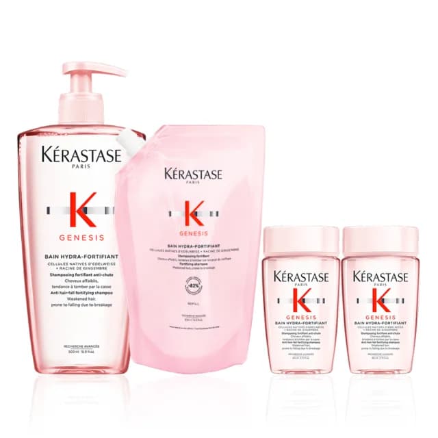 【KERASTASE 巴黎卡詩】粉漾芯生髮浴永續組(清爽型/一般型髮浴500ml+清爽型補充包500ml)