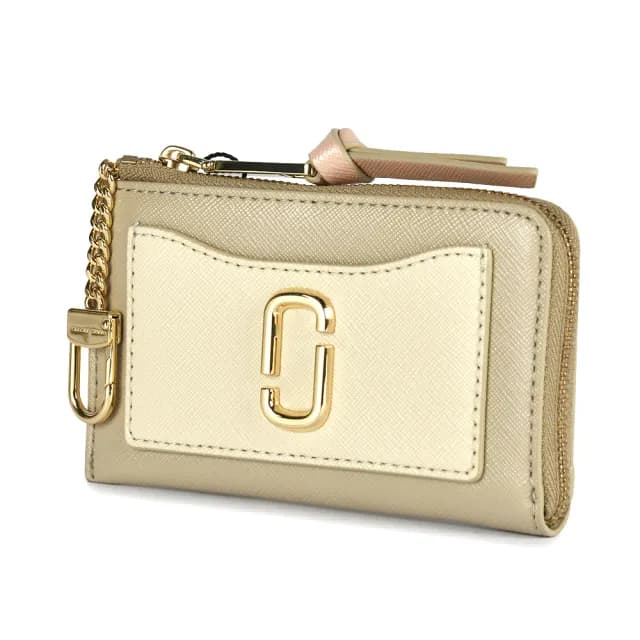 【MARC JACOBS 馬克賈伯】經典LOGO皮革三折短夾/鎖圈卡夾/零錢包(多色任選)