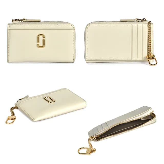 【MARC JACOBS 馬克賈伯】經典LOGO皮革三折短夾/鎖圈卡夾/零錢包(多色任選)