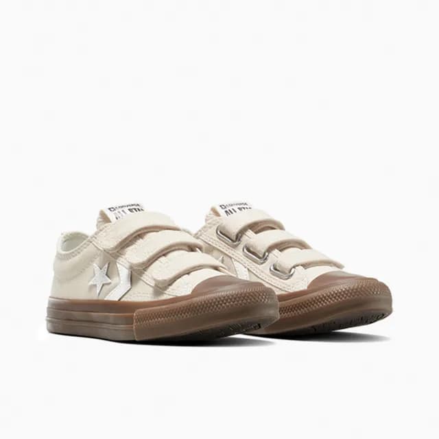 【CONVERSE】STAR PLAYER 76 3V OX LIGHT DUNE 低筒 運動鞋 休閒鞋 魔鬼氈 童鞋 米白(A11772C)