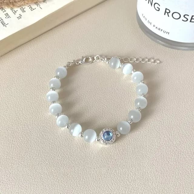 【自由搭配】海境映影•藍心石光手鍊2件組(海洋風 水晶手鍊 手環 雙層設計 飾品 碎銀 手珠 手串)