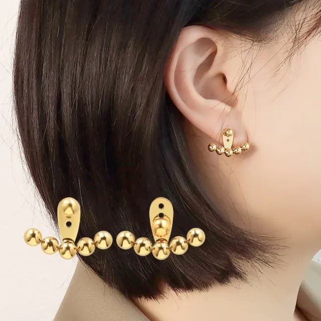 【氣質低調】金豆耳墜1對(耳飾 耳環 飾品 耳針 耳釘 首飾 耳圈 情人節 配件 禮物)