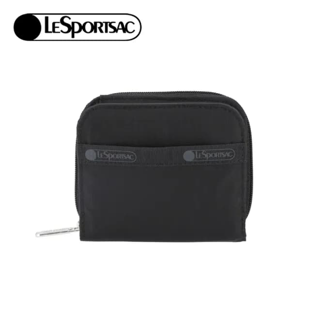 【Lesportsac】2025秋季新品 Claire Wallet ㄇ字拉鍊零錢包/永恒黑(6505)