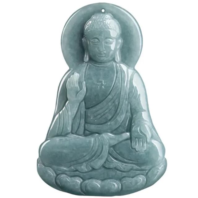 【Penny珮妮】A貨翡翠藍水 阿彌陀佛 吊墜項鍊(母親節 父親節 情人節 生日禮物 交換禮物 結婚 新年 尾牙)