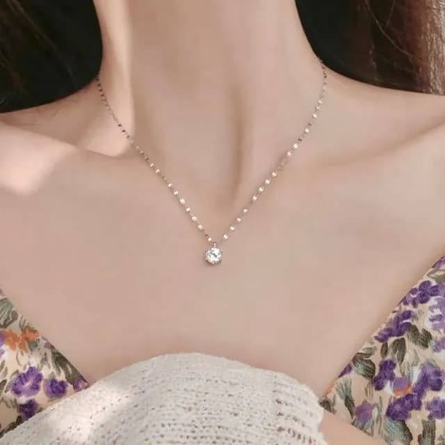 【鉅曜】18金 50分鑽 經典鑽石項鍊-多色選 18K鍊+18K墜(培育鑽石 18K金 真鑽 鑽石)