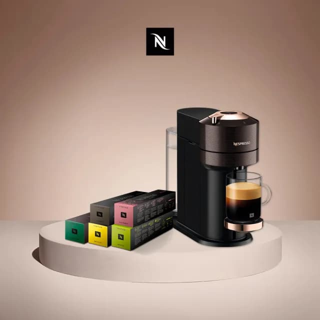 【Nespresso】momo獨家款！臻選厚萃Vertuo Next輕奢款膠囊咖啡機 咖啡機 義式(晨間美式50顆組)