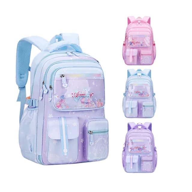 【kingkong】漸變側開書包 學生減壓護脊背包 女童雙肩後背包 1-6年級(國小 開學禮物)