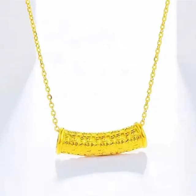 【Penny珮妮】黃金999 百福彎管 吊墜項鍊(母親節 情人節 生日禮物 交換禮物 送女友 尾牙 新年 結婚)