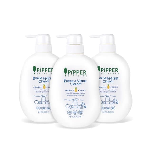【PiPPER STANDARD】沛柏鳳梨酵素奶瓶蔬果清潔劑500mlx3(洗碗精/蔬果清潔/奶瓶清潔 三合一/嬰寵適用)