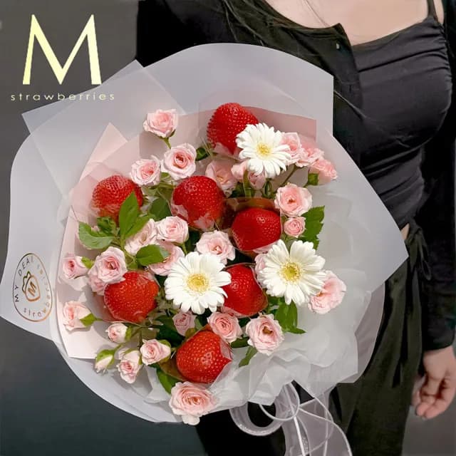 【MyDearStrawberries】Roseberry夏日愛戀草莓花束(水果花束/情人節/告白/生日禮物/超人氣花束/草莓)