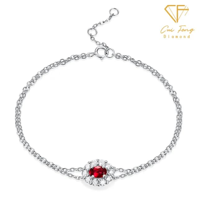 【CF鑽飾】手鍊 培育紅寶石《赤心》雙11限定情人節(50分 禮物 生日)