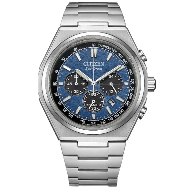 【CITIZEN 星辰】GENTS系列 Zenshin 新鈦度 光動能 熊貓 計時腕錶 七夕 情人節 禮物 送禮 推薦(CA4610-85L)