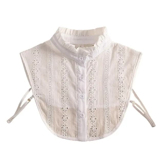 【米蘭精品】現貨秒發 假領子襯衫領片(蕾絲鏤空木耳邊立領女裝配件情人節生日聖誕節交換禮物2色74ac20)