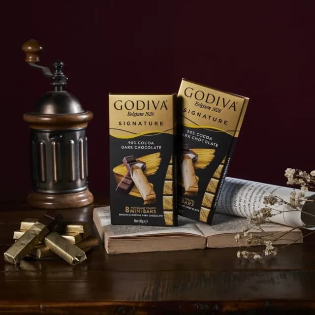 【GODIVA官方直營】醇享系列90%黑巧克力12片(生日禮、情人節、中秋節、中元節、)